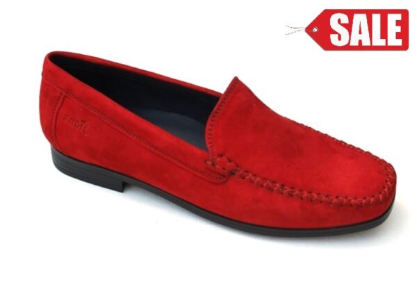 S052 Sioux mocassin “Campina-HW” rood suède