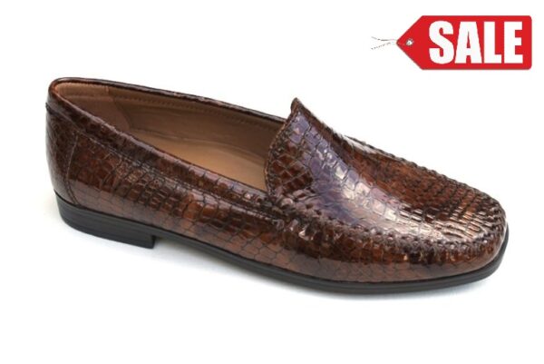 S056 Sioux mocassin “Campina-HW” bruin croco print lakleer