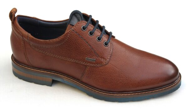 SH005 Sioux semi-geklede veterschoen “Rostolo -700” met “Tex” cognac leer