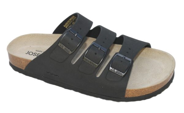 Josef Seibel voetbedslipper met 3 verstelbare banden Hermine 05 zwart gevet nubuck