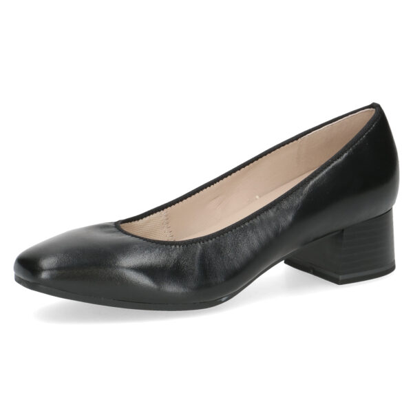 C061 Caprice (stewardess) pump zwart leer