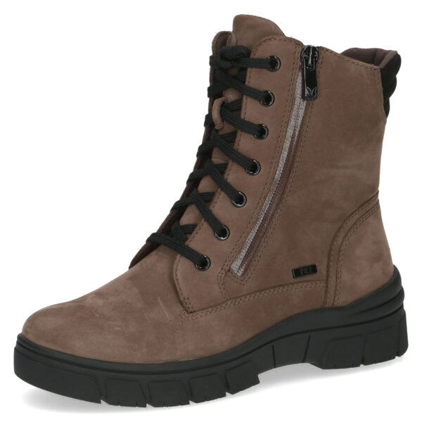 Caprice stoere veterboot met Tex taupe gevet nubuck art. 9-26235-41-345