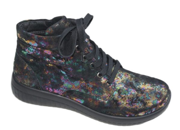 F001 Fidelio half hoog veterbootje met multicolour print