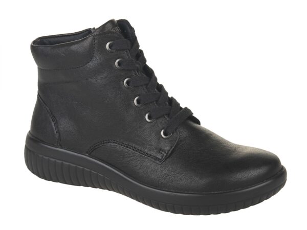 F002 Fidelio half hoog veterbootje zwart leer