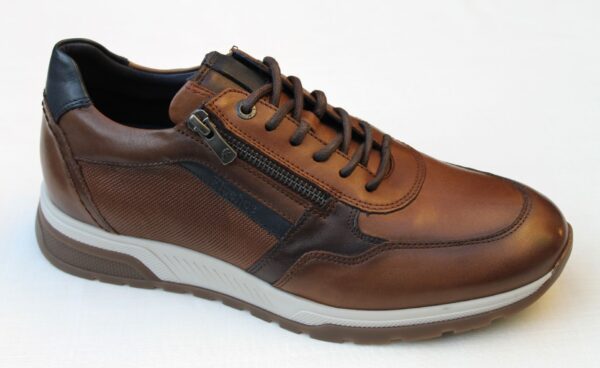 FL001 Fluchos sneaker met rits cognac leer combi