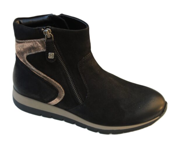 H002 Helioform sportief laarsje zwart nubuck met brons