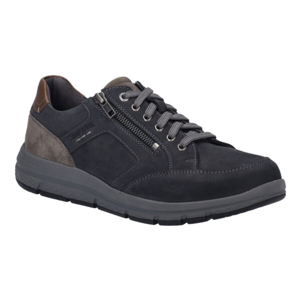 Josef Seibel veterschoen met rits Giuseppe 08 blauw nubuck